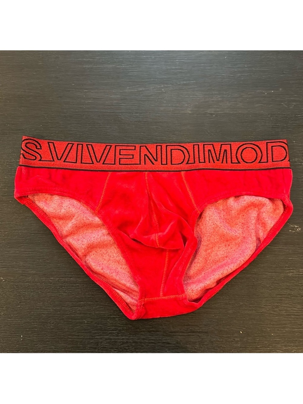 Red Men's Briefs with Logo Waistband
